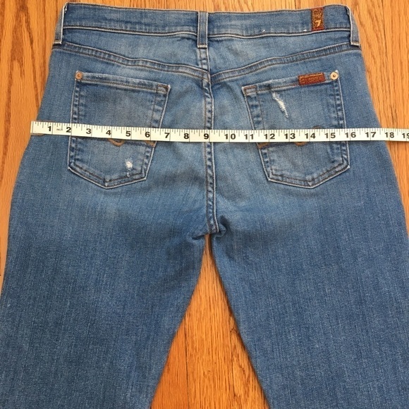 7 For All Mankind Mid Rise Josefina Skinny Boyfriend Denim blue jeans - Picture 12 of 16